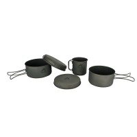 High quality outdoor kitchen pot cookware set titanium pan