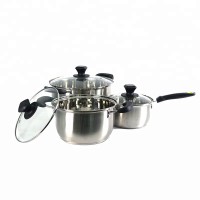 single double handle soup pot stainless steel cookware with box