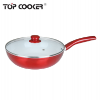 Chinese aluminium forged ceramic coated induction wok pan