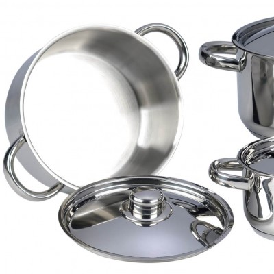 hollow handle 10 pieces cooking pot set induction stainless steel cookware sets