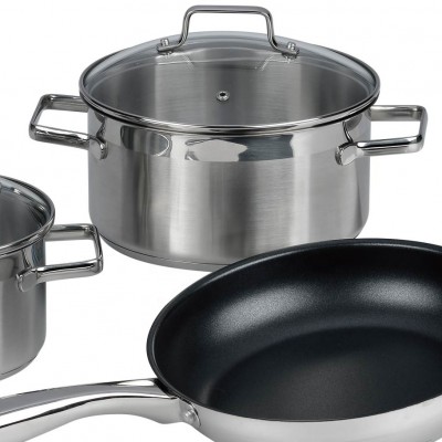 Durable and  high quality stainless steel 3pcs cookware set and pots